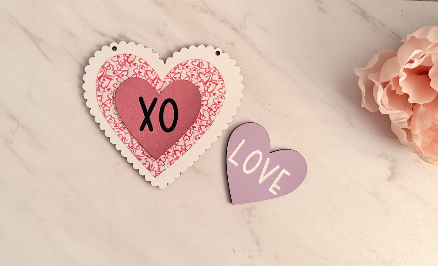 Valentines Mantel Heart Garland Laser Cut File, SVG Digital Download