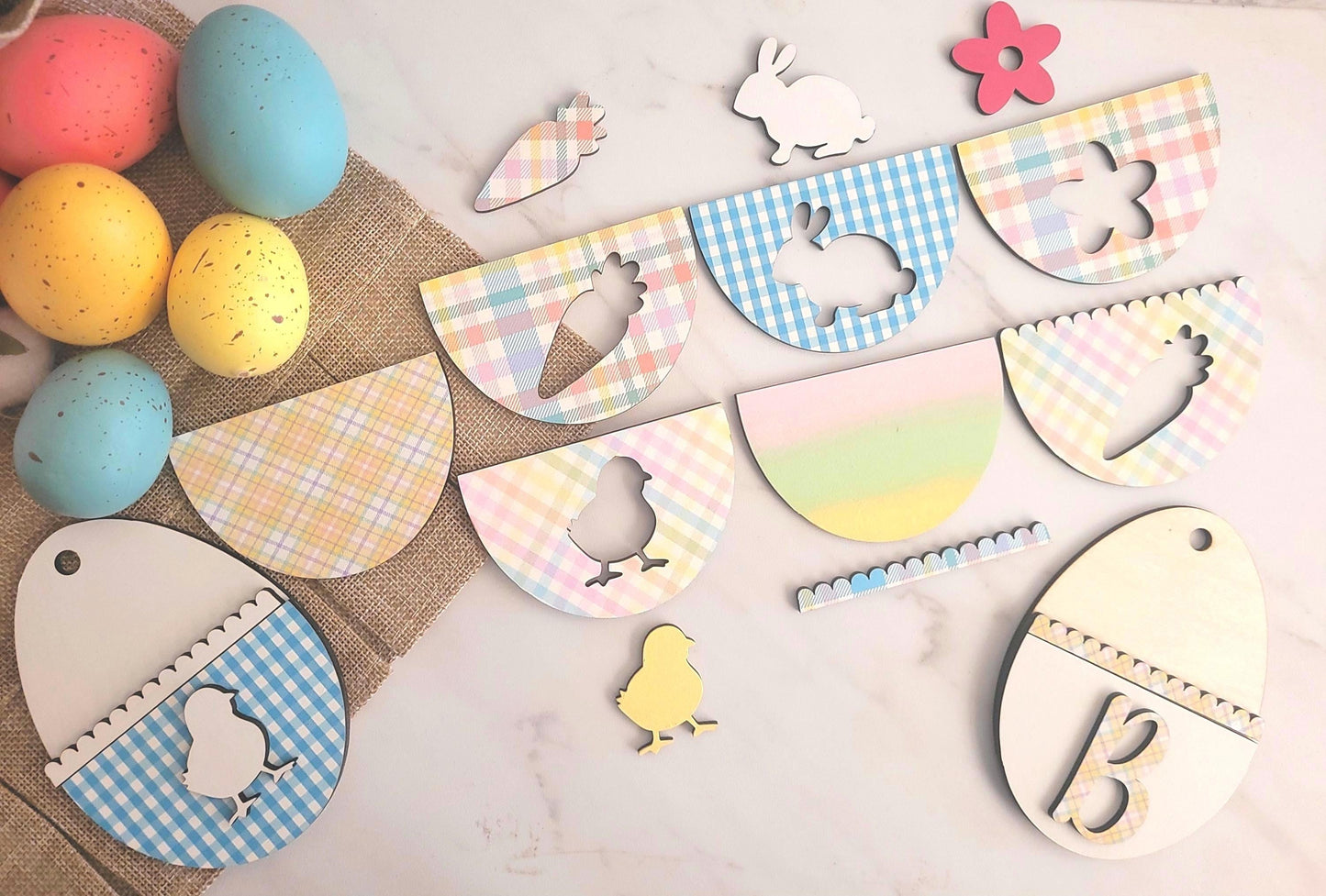 Layered Easter Egg cutout Tag set. Laser ready cut file, SVG Instant digital download, small business commercial use.