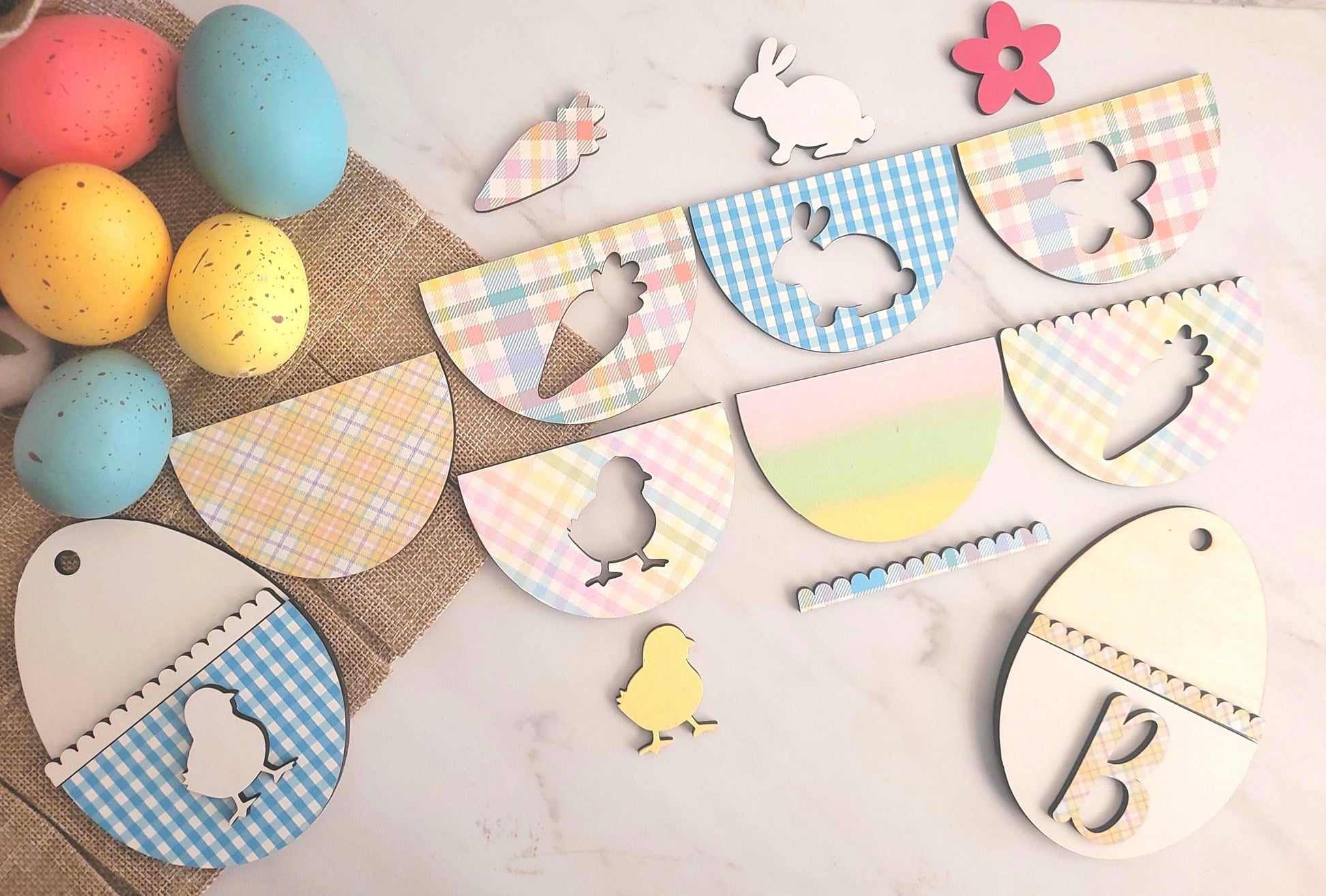 Layered Easter Egg cutout Tag set. Laser ready cut file, SVG Instant digital download, small business commercial use.