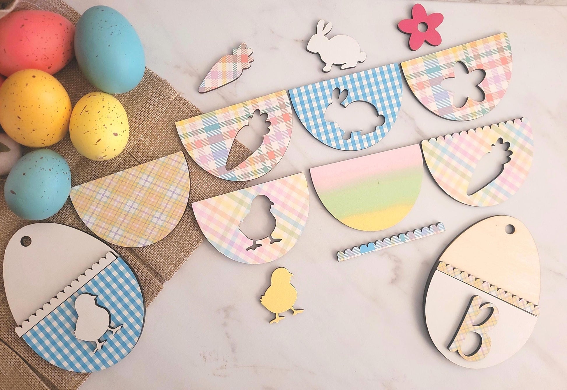 Layered Easter Egg cutout Tag set. Laser ready cut file, SVG Instant digital download, small business commercial use.