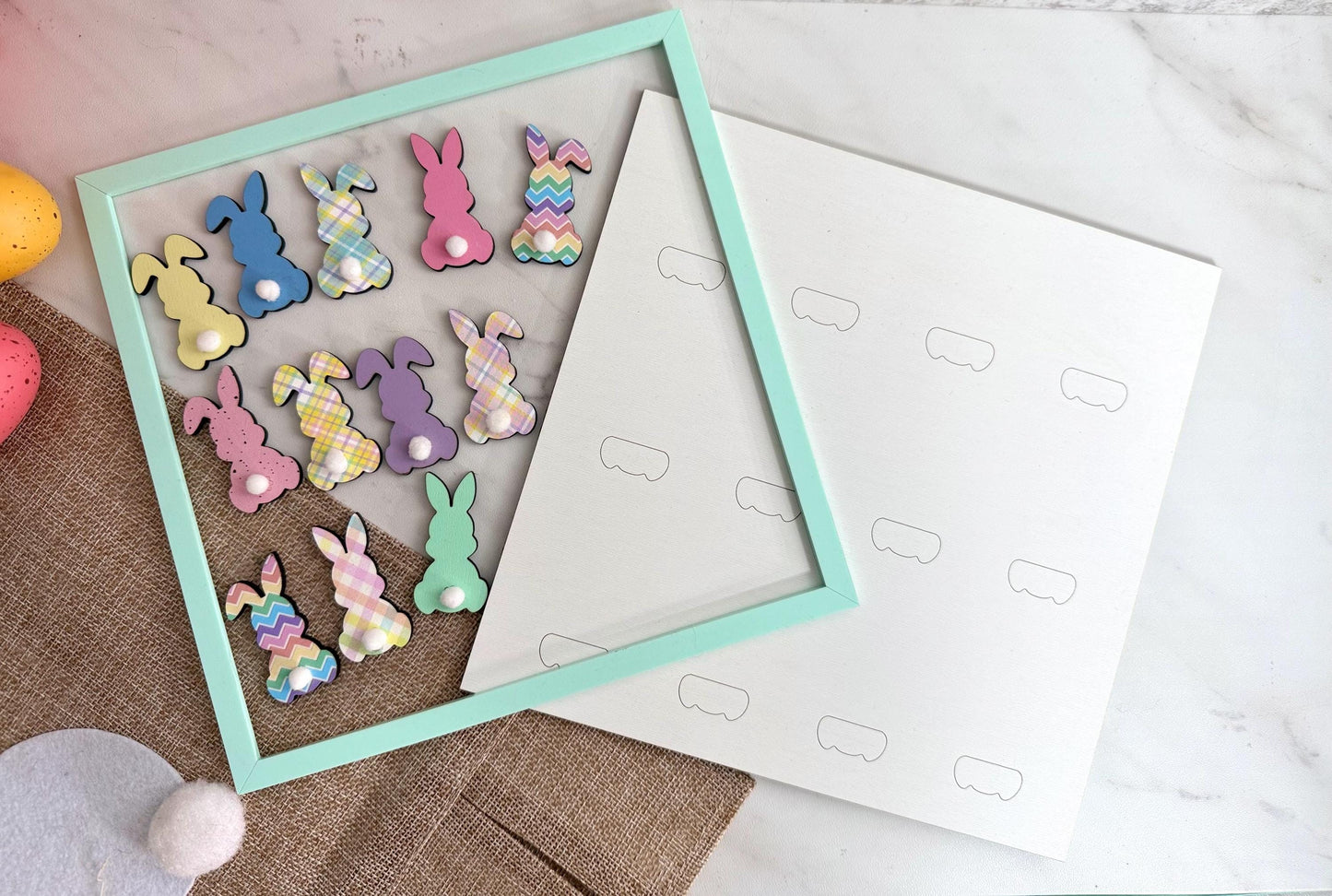 Bunny Scrap Buster Sign, Easter Decor SVG, Laser cut file, Digital Download