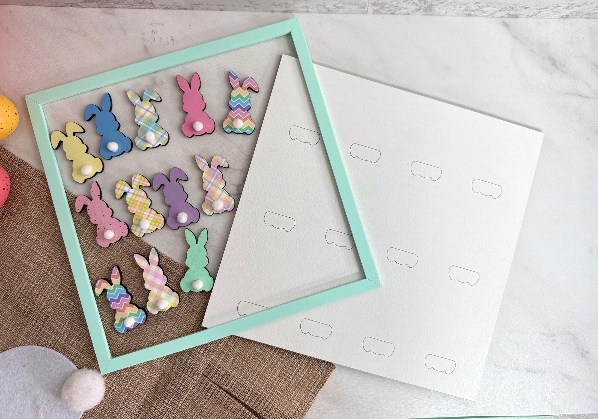 Bunny Scrap Buster Sign, Easter Decor SVG, Laser cut file, Digital Download