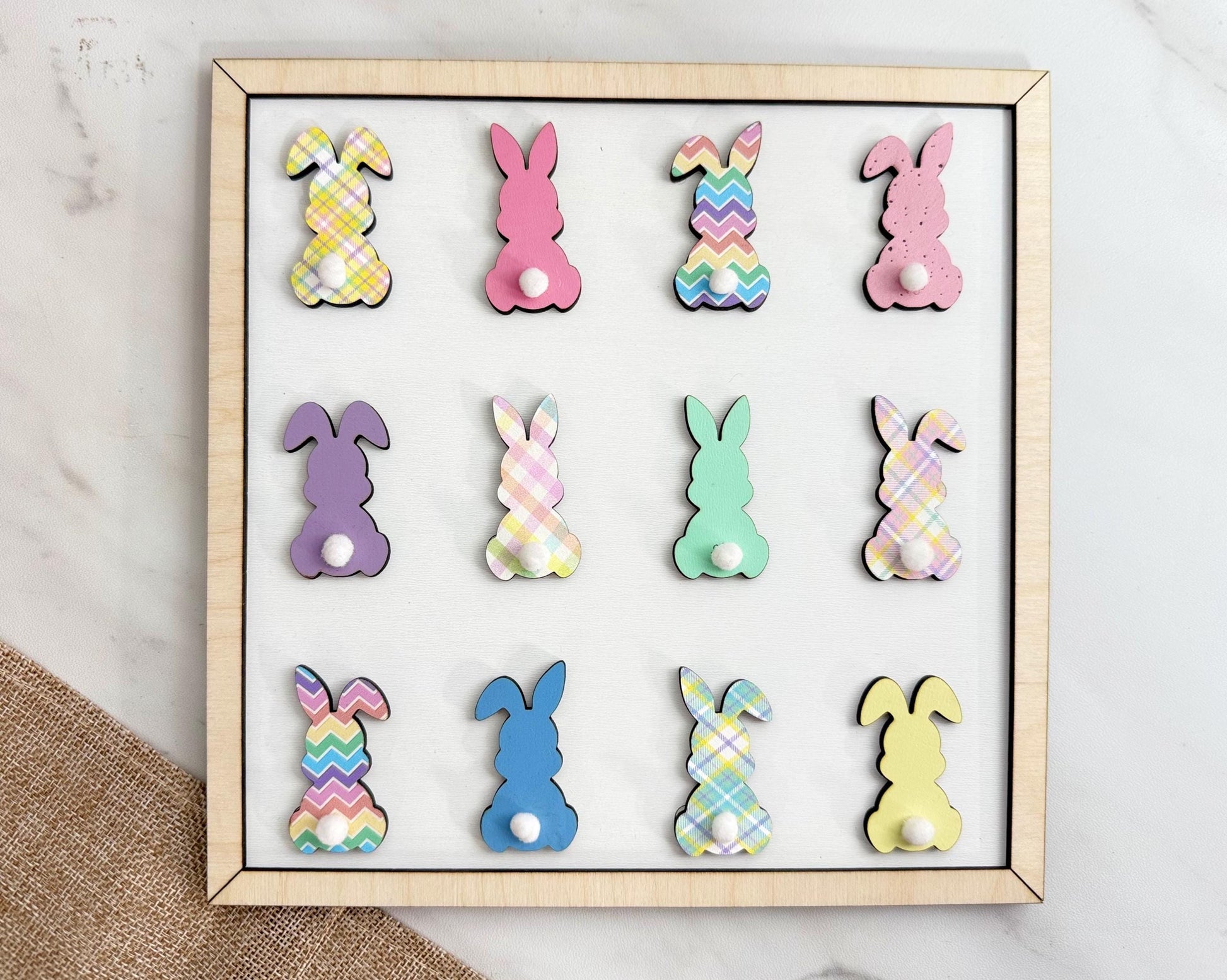 Bunny Scrap Buster Sign, Easter Decor SVG, Laser cut file, Digital Download