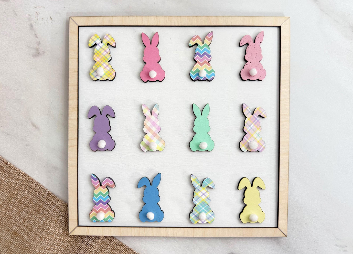Bunny Scrap Buster Sign, Easter Decor SVG, Laser cut file, Digital Download