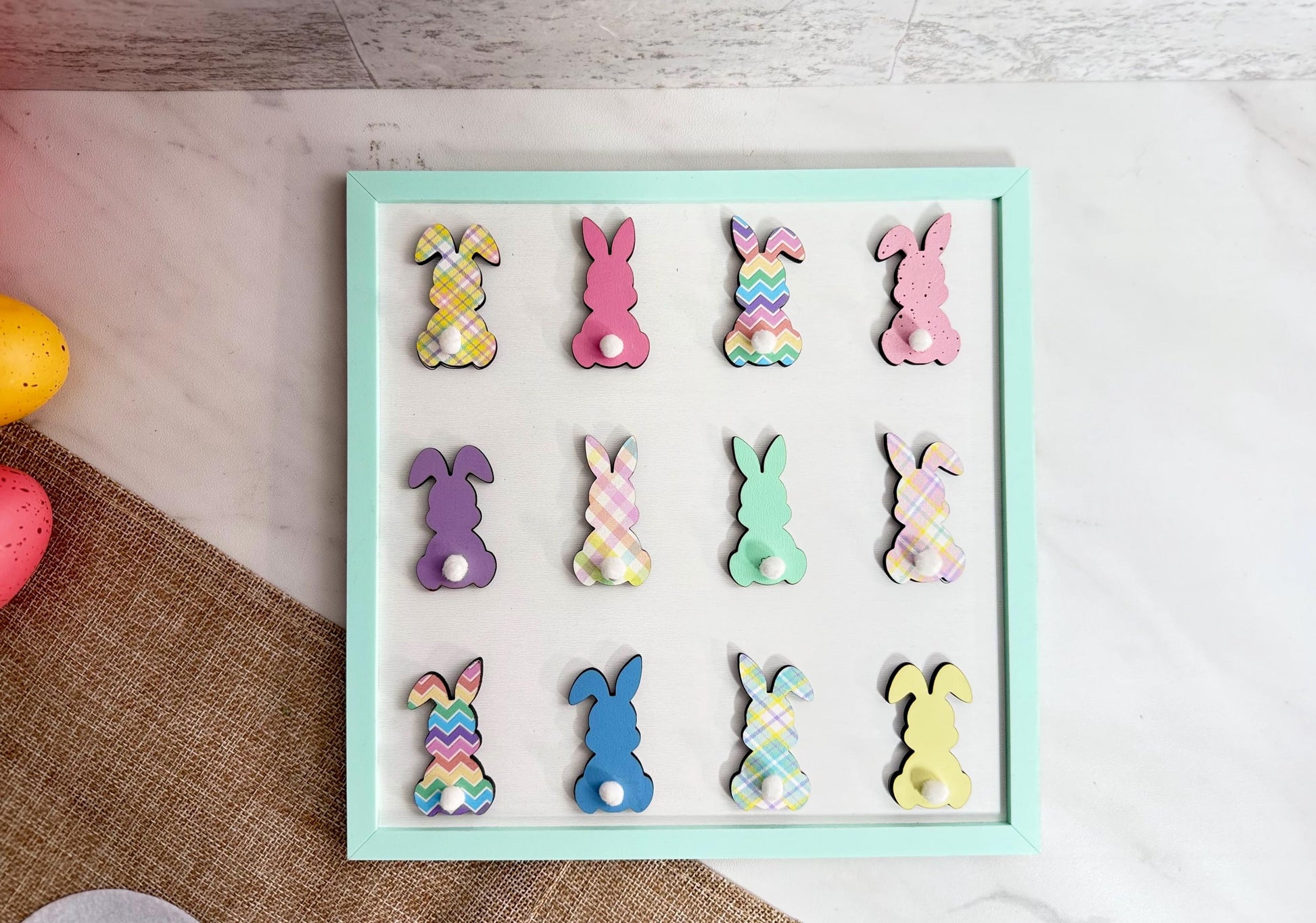 Bunny Scrap Buster Sign, Easter Decor SVG, Laser cut file, Digital Download