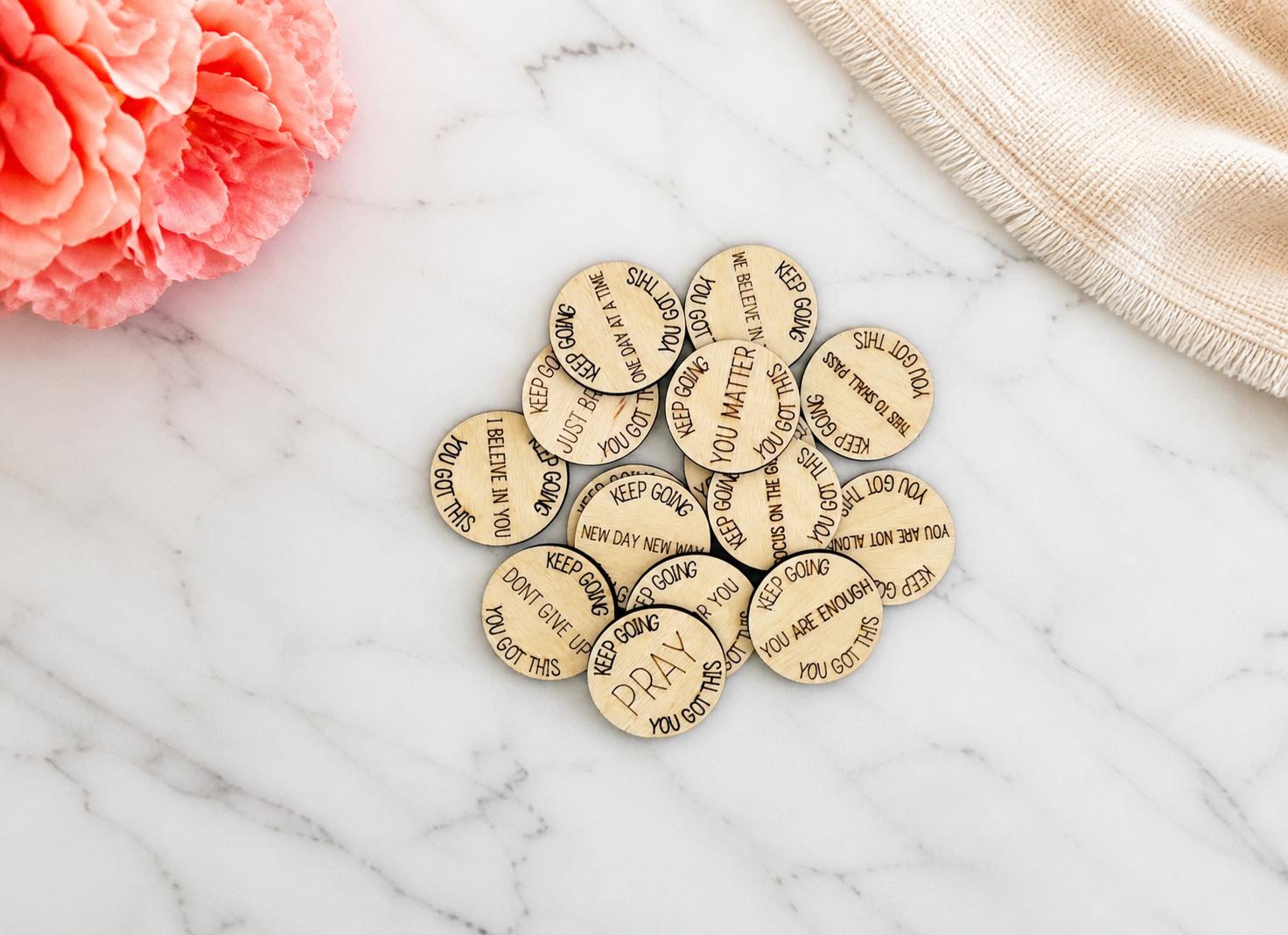 Sobriety affirmations tokens, Laser ready cut file, SVG Instant digital download.