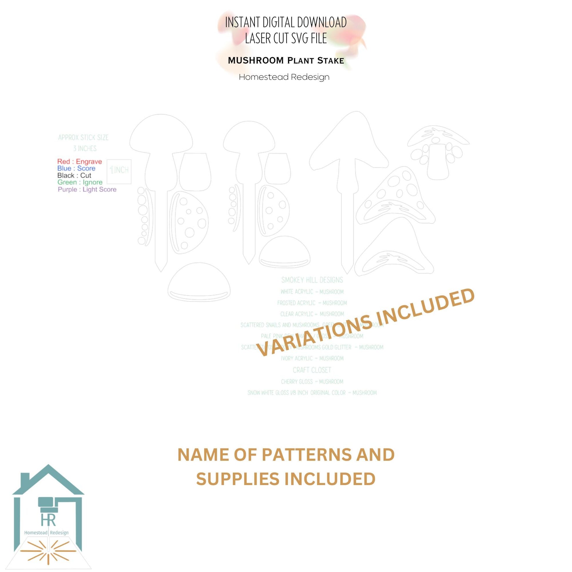 Mushroom Plant Stake SVG, Whimsical button mushroom, Flower Pot accessories, digital download Laser Cut file.