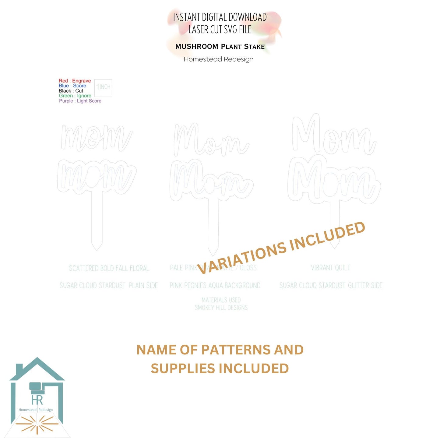 Mom Plant Stake SVG, Flower Pot accessories gift for her, digital download Laser Cut file.
