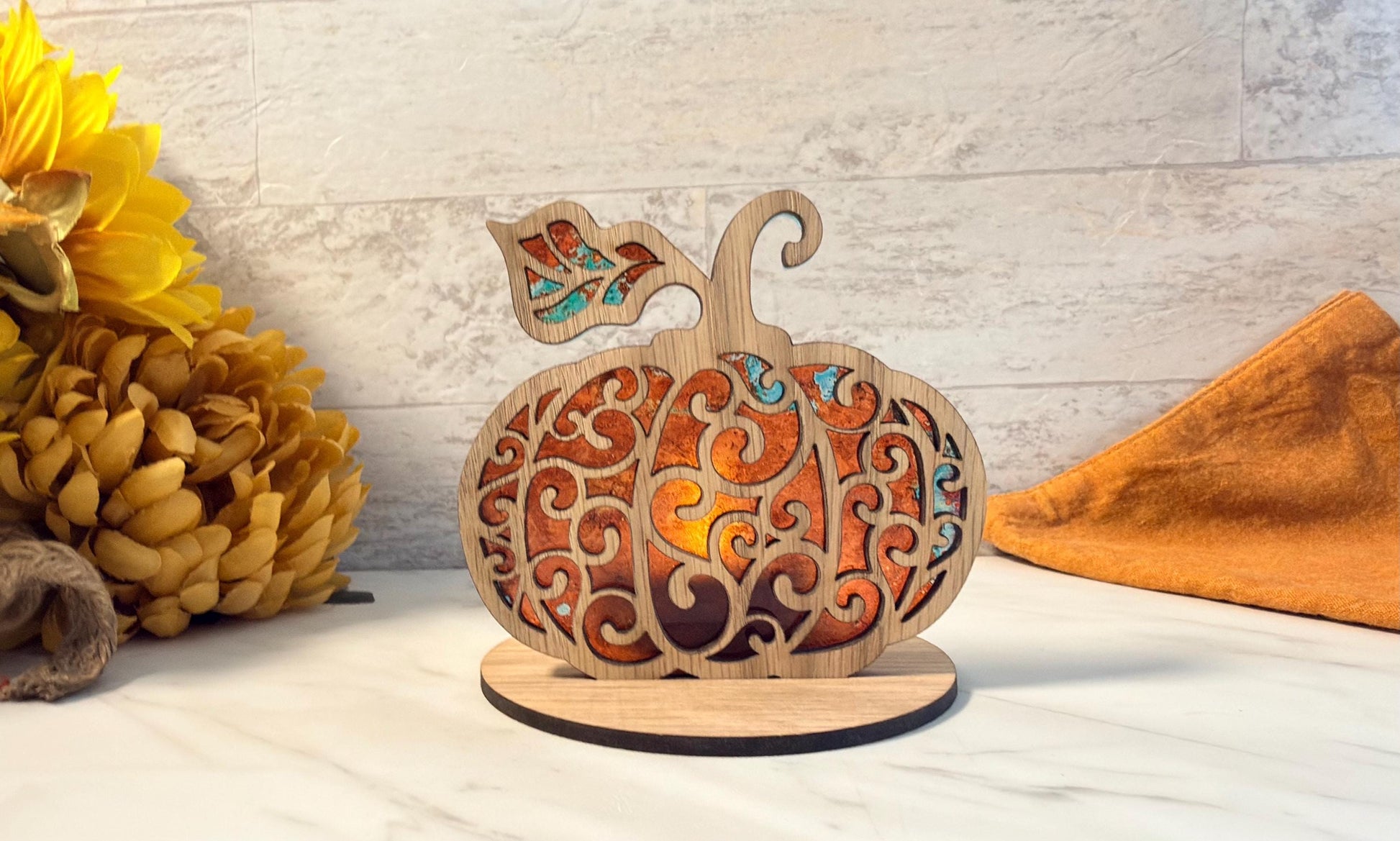 Fall Tea light holder set Laser Ready Cut file, SVG Instant digital download.