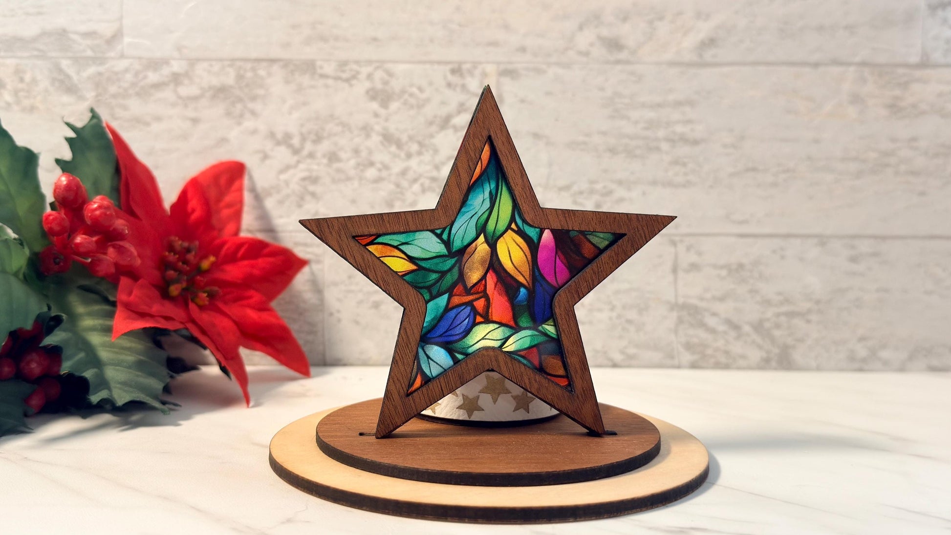 Christmas Tea Star holder set, Laser Ready Cut file, SVG Instant digital download.