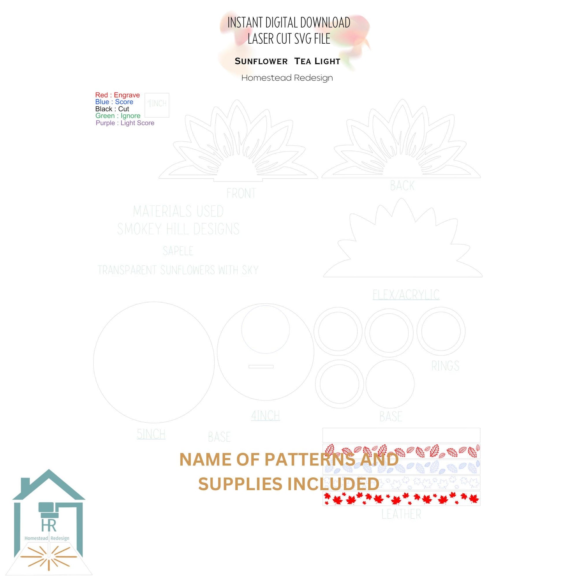 Fall Tea light holder set Laser Ready Cut file, SVG Instant digital download.