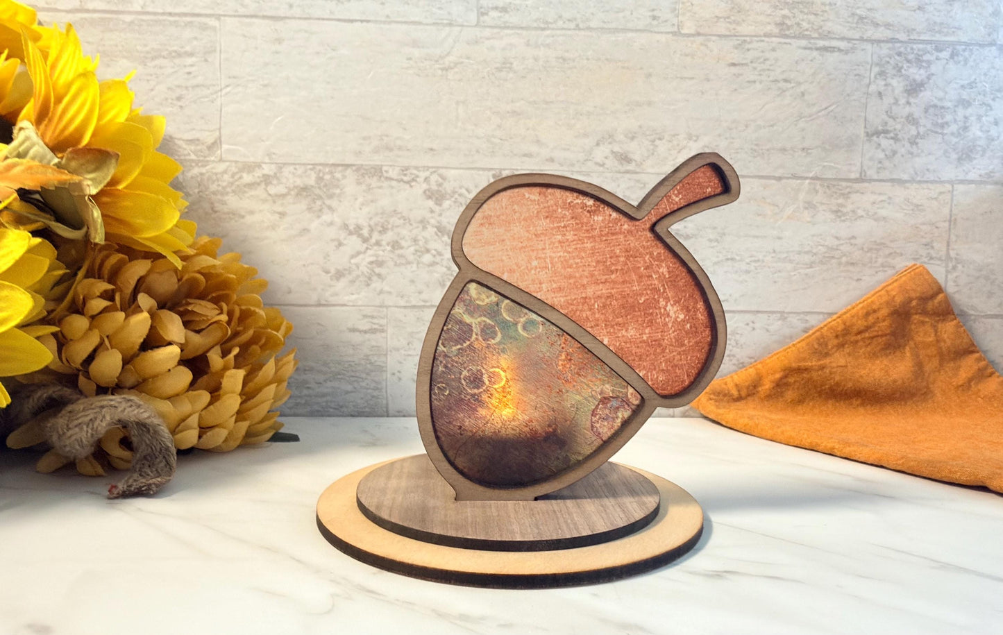 Fall Tea light holder set Laser Ready Cut file, SVG Instant digital download.