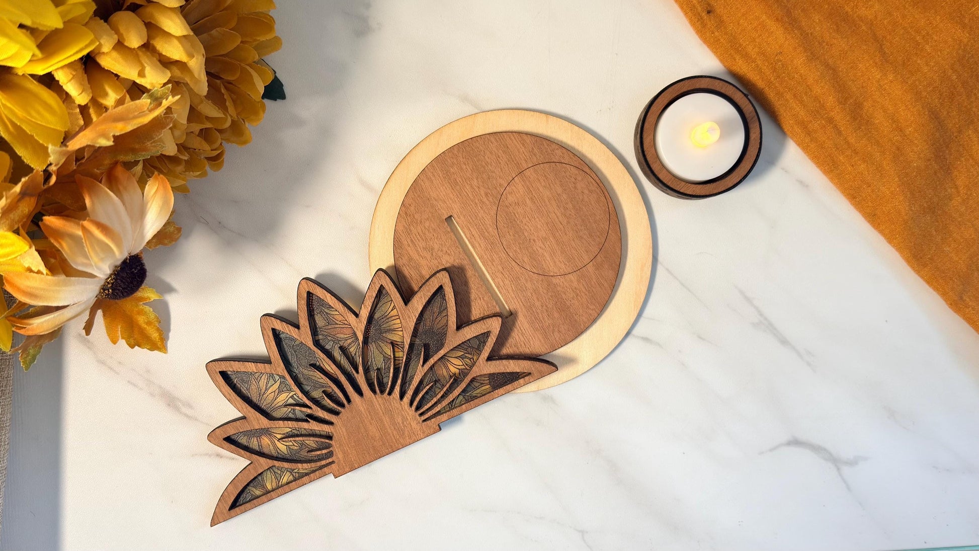 Fall Tea light holder set Laser Ready Cut file, SVG Instant digital download.