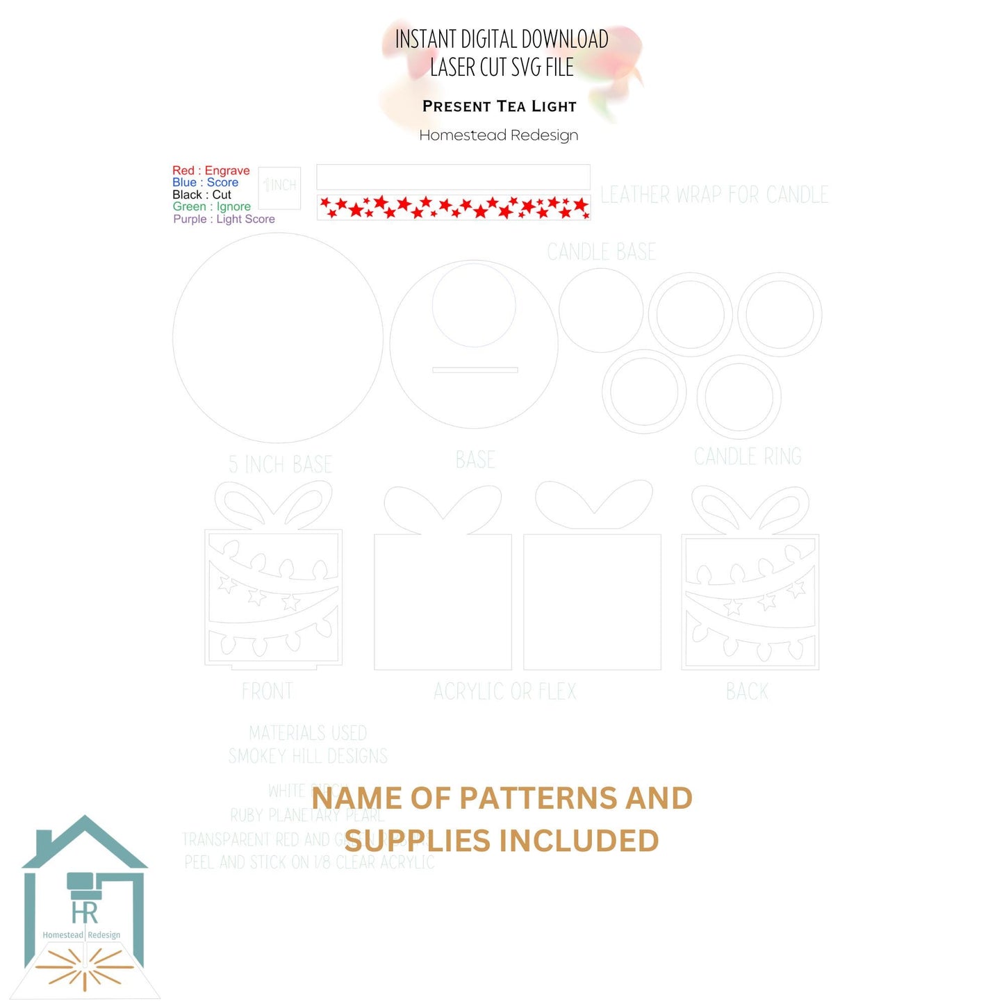 Christmas Tea light holder set Nativity, Sled, Present Laser Ready Cut file, SVG Instant digital download.