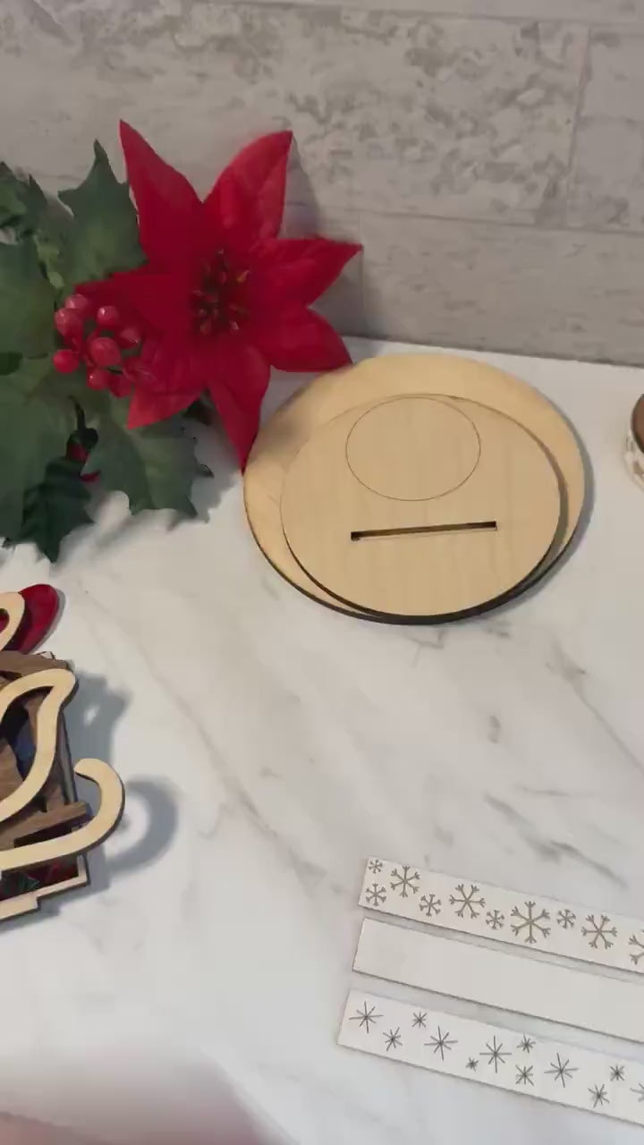 Christmas Tea light holder set Nativity, Sled, Present Laser Ready Cut file, SVG Instant digital download.
